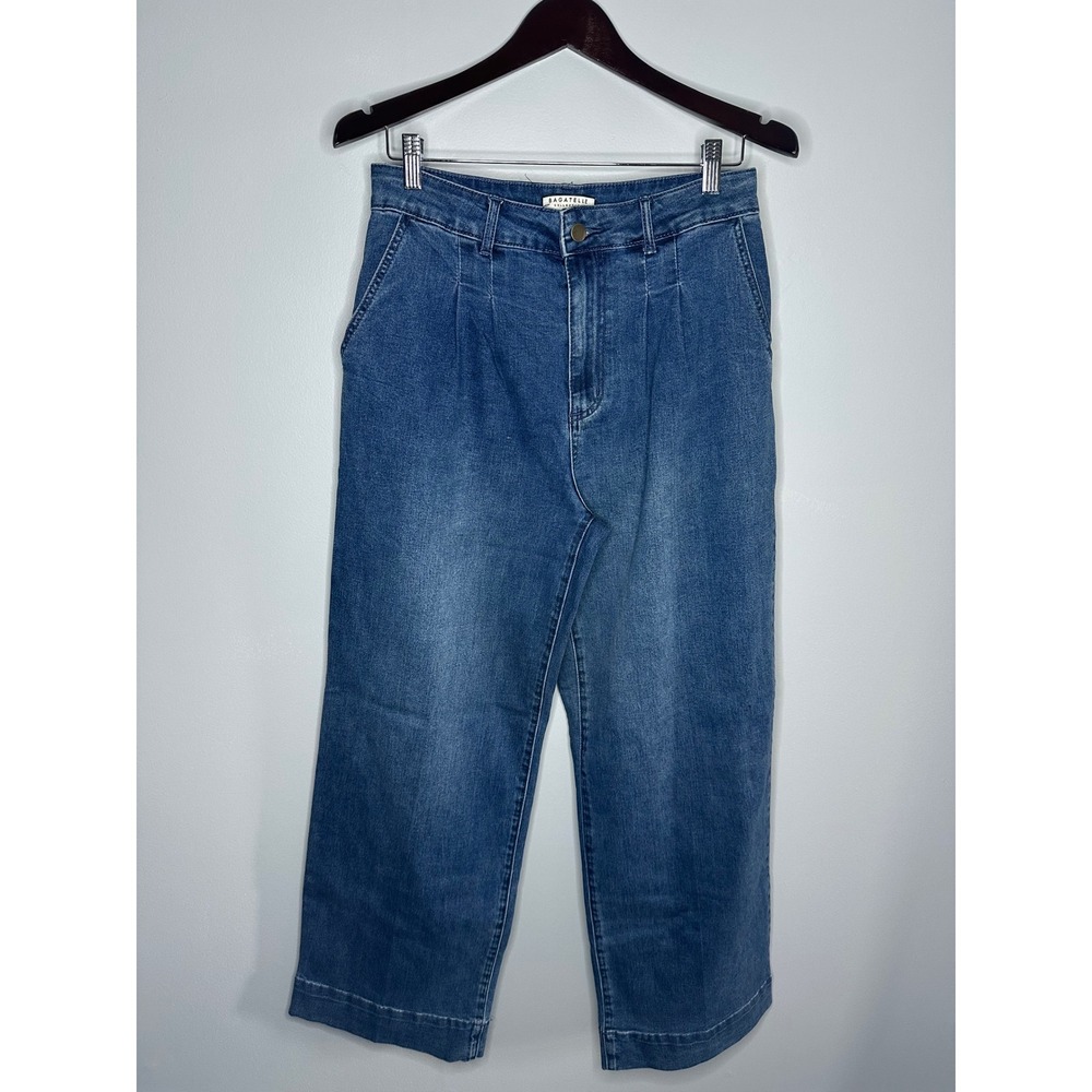 Bagatelle Collection Wide Leg Trouser Jeans Womens 29 Blue EUC Pleated High Rise